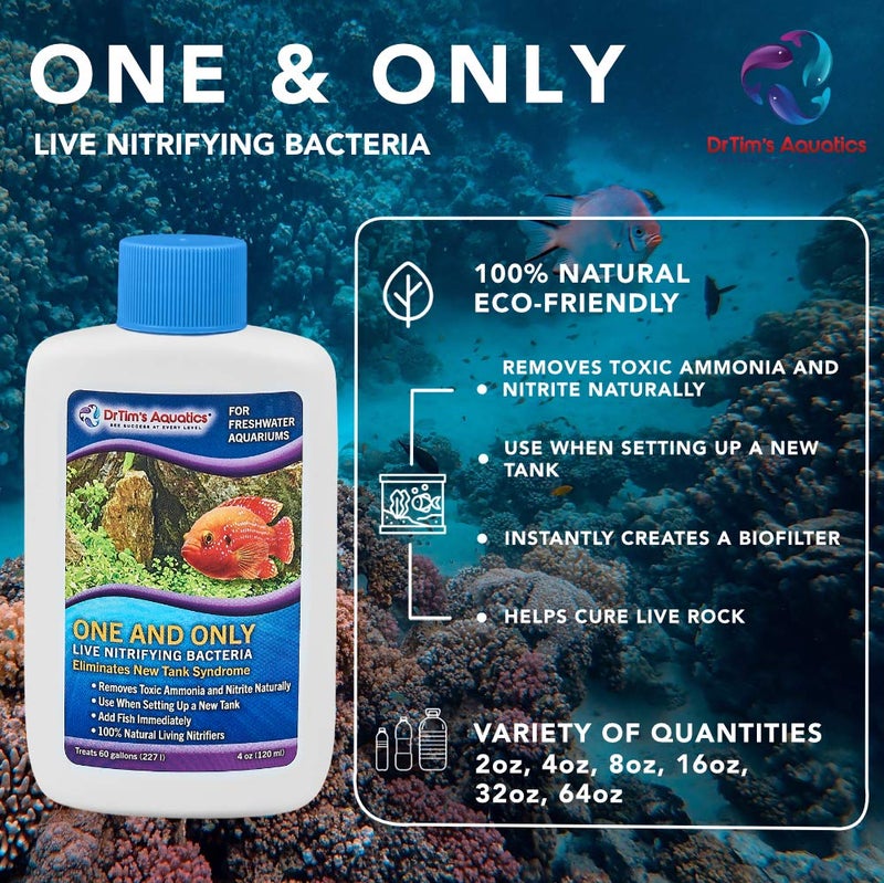 DrTim's Aquatics Dr.Timâ€™s Aquatics Freshwater One & Only Nitrifying Bacteria â€“ For New Fish Tanks, Aquariums, Water Filtering, Disease Treatment â€“ Eco-Friendly Fish Tank Cleaner â€“ Removes Toxins â€“ Treats 480 Gallons - Image 4
